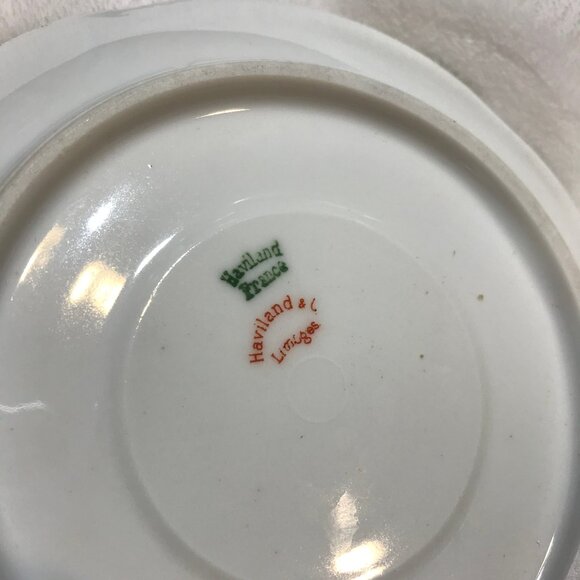 Haviland Floral Limoges Plate White w/Gold Trim GUC Vintage Saucer Tea Schleiger - Picture 7 of 8